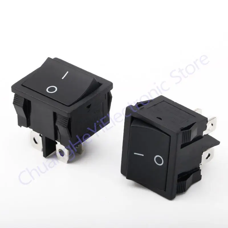 KCD5 21X24mm 21*24mm 4 Pin 2 Position 6A/12A 250VAC ON-OFF DPST Black Rocker Switch