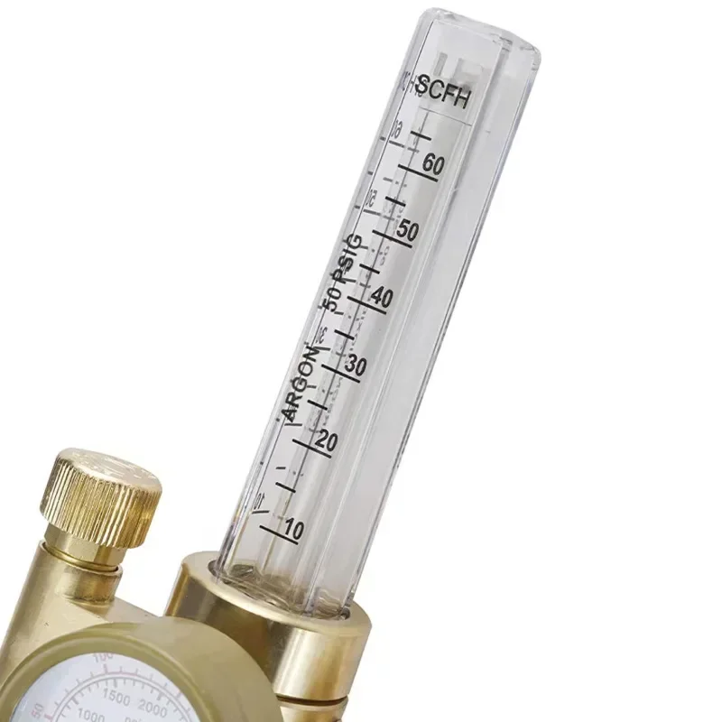 AR191 Argon Welding Pressure Reducer, All Copper Construction CGA580 External Thread Argon Regulator With Pressure Gauge
