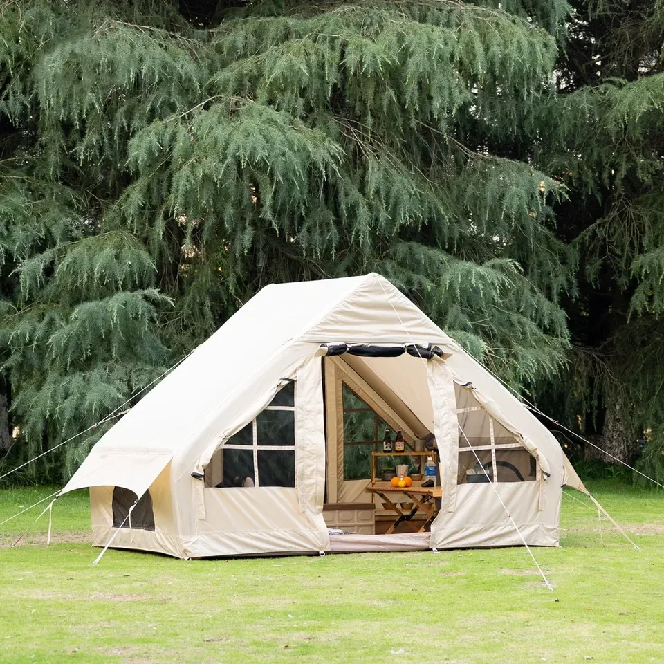 Wholesale Good Quality White Large Family Tent Luxury Canvas Inflatable Cabin Tent