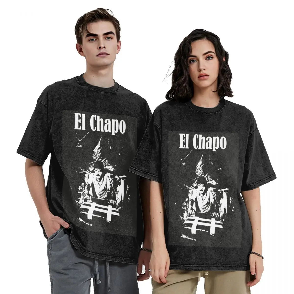 

EL CHAPO - Joaquín Guzmán T-Shirt oversized graphic tee anime stuff blacks heavyweights mens t shirts
