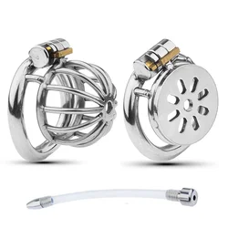 Male Small/Super Small Chastity Cage Stainless Steel Chastity Device Penis Cage Cock Ring With Lock Sex Toys For Men BDSM Sissy