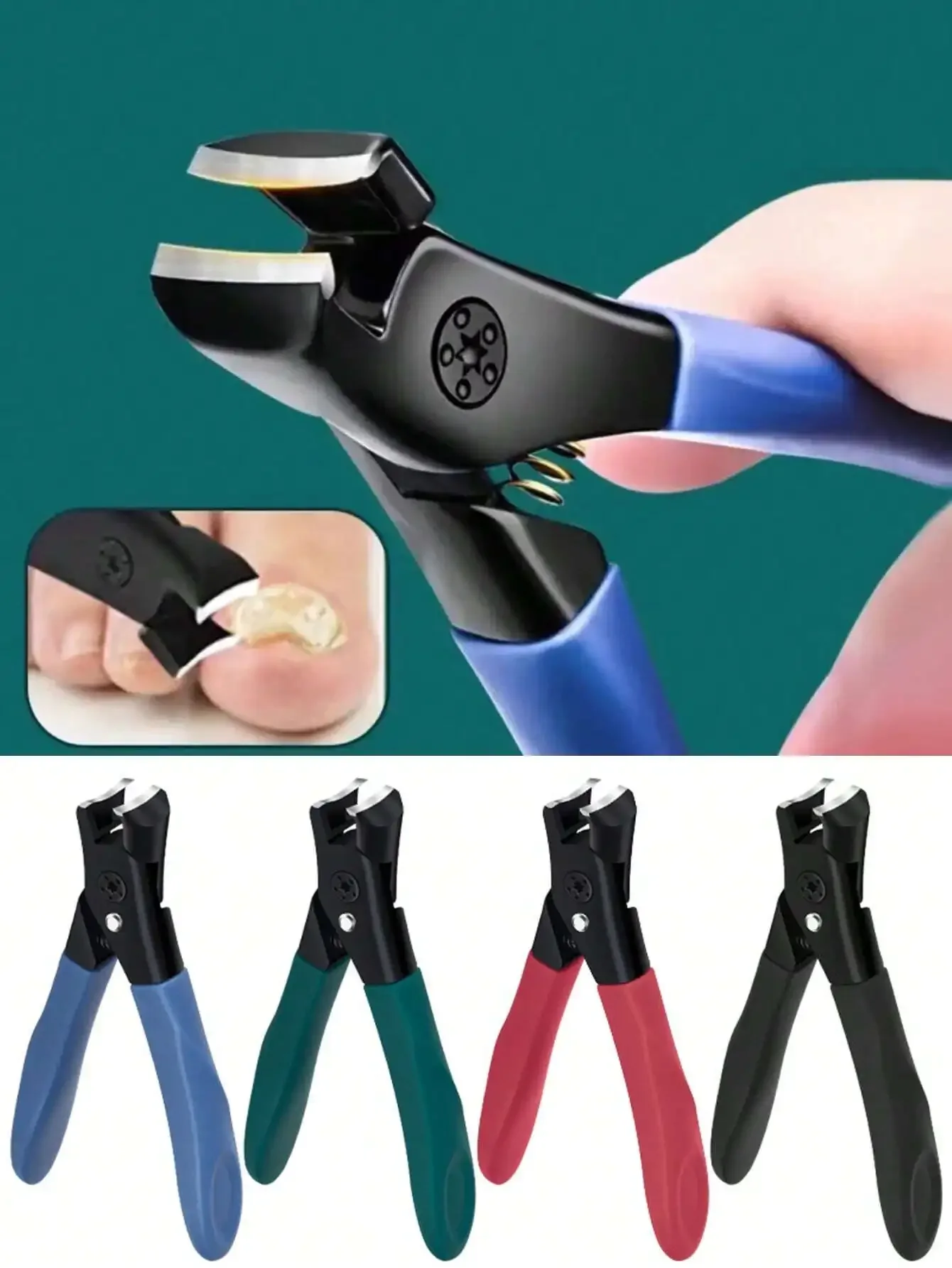 

4 Colors Professional Stainless Steel Hard Toenail Clipper, Extra-Large Opening For Effortless Trimming, Premium Quality, Ergonomic Easy-Grip, Waterproof, Ultra-Sharp, And Durable - For Thick, Hard Toenails, Classic Style