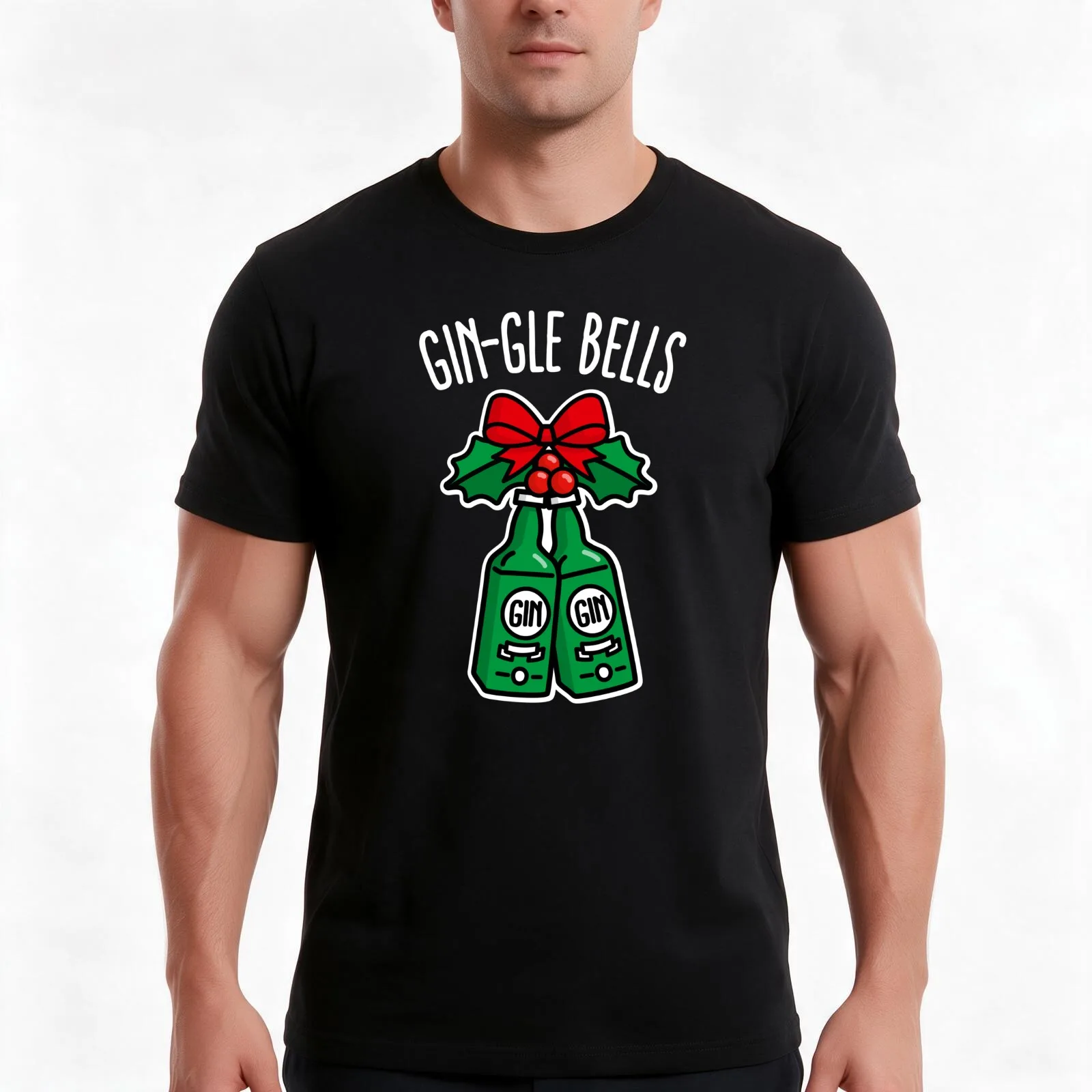 Jingle Gin-gle bells Gin lovers All the way Christmas Party Alcohol Gin Lovers Funny Christmas drinking party T-Shirt
