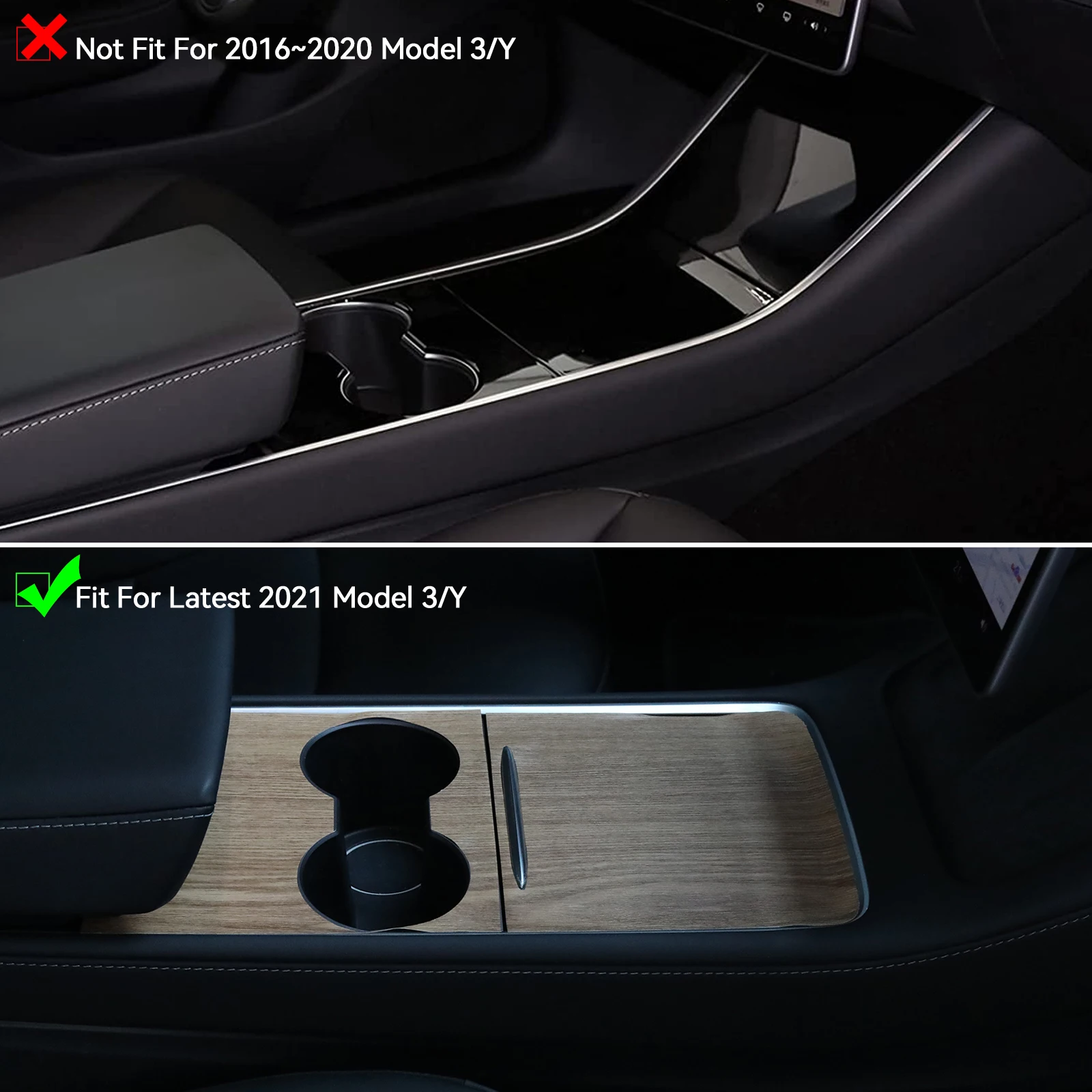 Wood Grain Pattern Center Control Wrap Panel Protective Cover Kit For Tesla Model Y 3 2021-2023 Car Interior Decoration Sticker