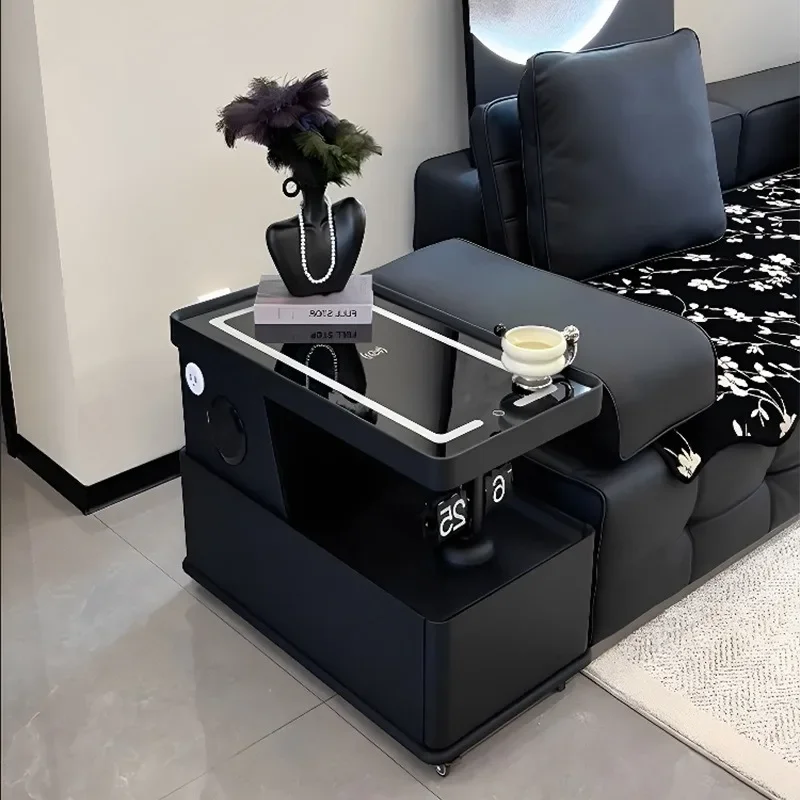 

Movable coffee table small apartment modern simple side cabinet light luxury living