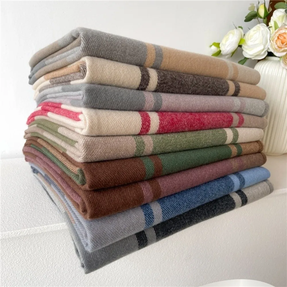 패션 방풍 체크 스카프 두꺼운 보온 인조 캐시미어 숄 태슬 한국 스타일 숄 랩 선물