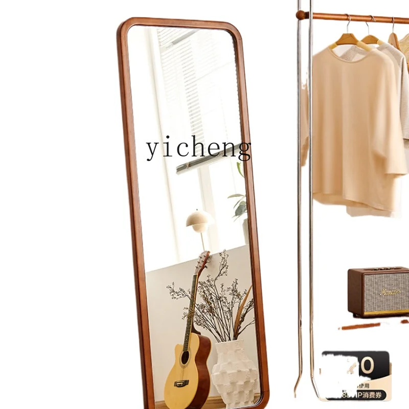 

ZC Solid Wood Dressing Mirror Floor Full-Length Mirror Simple Home Wall Hanging Bedroom Full-Length Mirror