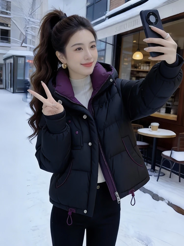 

Winter Street Sle Fce Lined Long Sve Women's Jaet Quilted Cotton Coat Warm Outerwear Hooded Zipper Closure Color