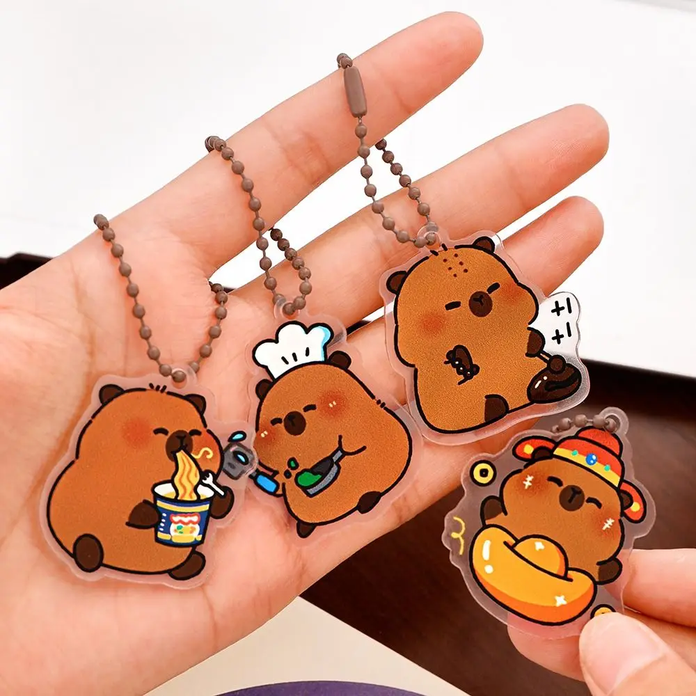 Kawaii Acrylic Capybara Keychain Creative Cute Kapibara Bag Hanging Cartoon Funny Capibara Pendant Backpack Decor