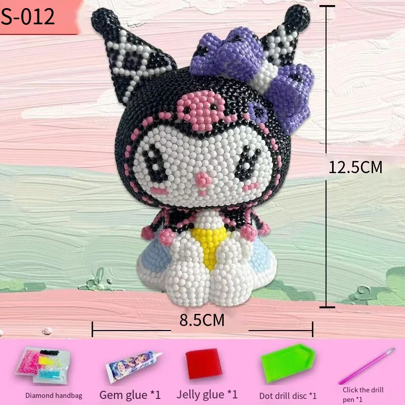 DIY Diamond Piggy Bank Hello Kitty Diamond Stick Piggy Bank Anime Sanrio Kids Toy Kawaii Cartoon Desktop Accessories Cute Gift