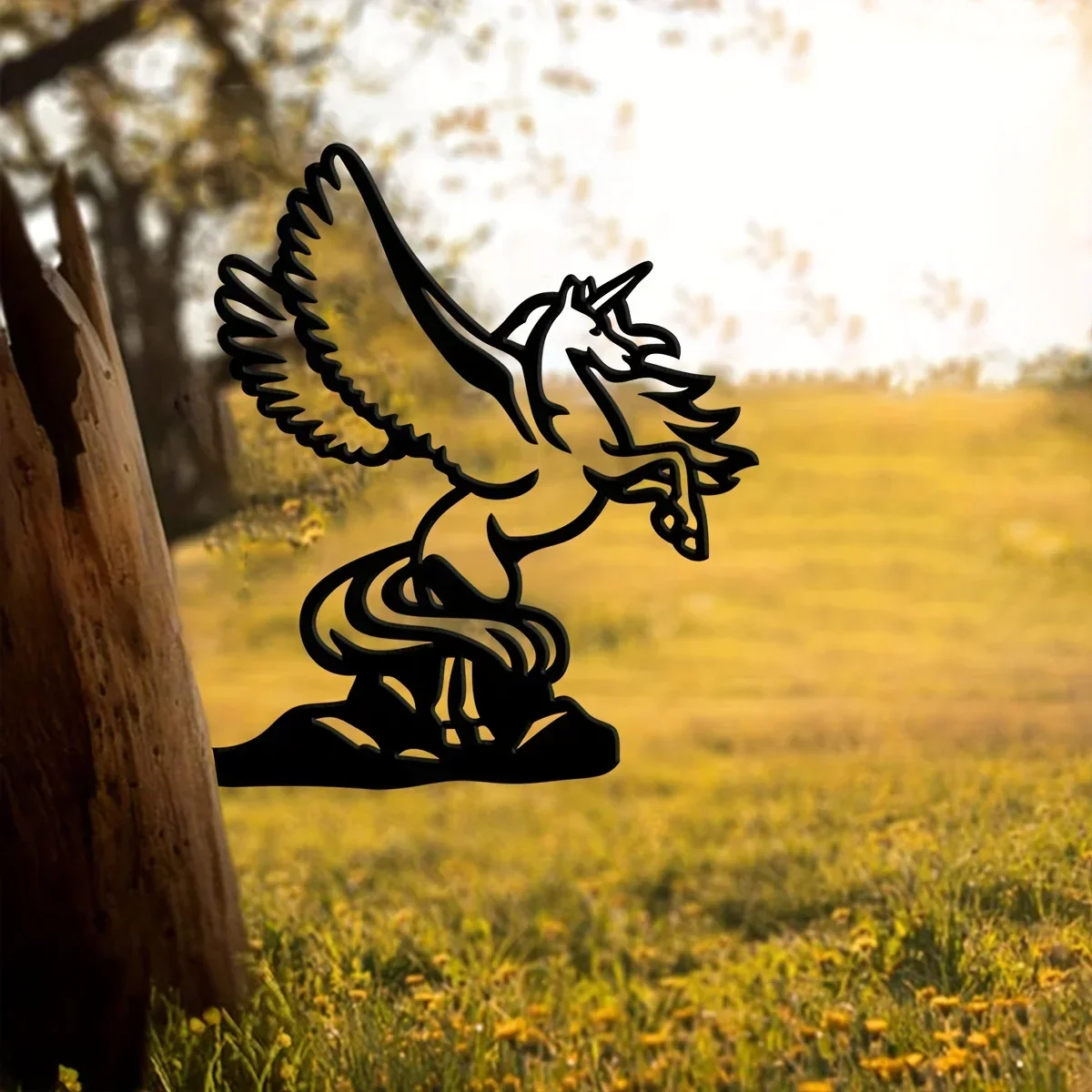 

1pc, Metal Pegasus Silhouette Magical Sign Cutout - Rustic Outdoor Home & Garden Decor Housewarming Gift