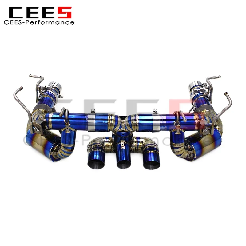 CEES-Conjunto de tubos de Escape para coche, sistema de Escape de rendimiento, silenciador de tubo de Escape de titanio, para Ferrari 458 V8 4,5 2013-2016