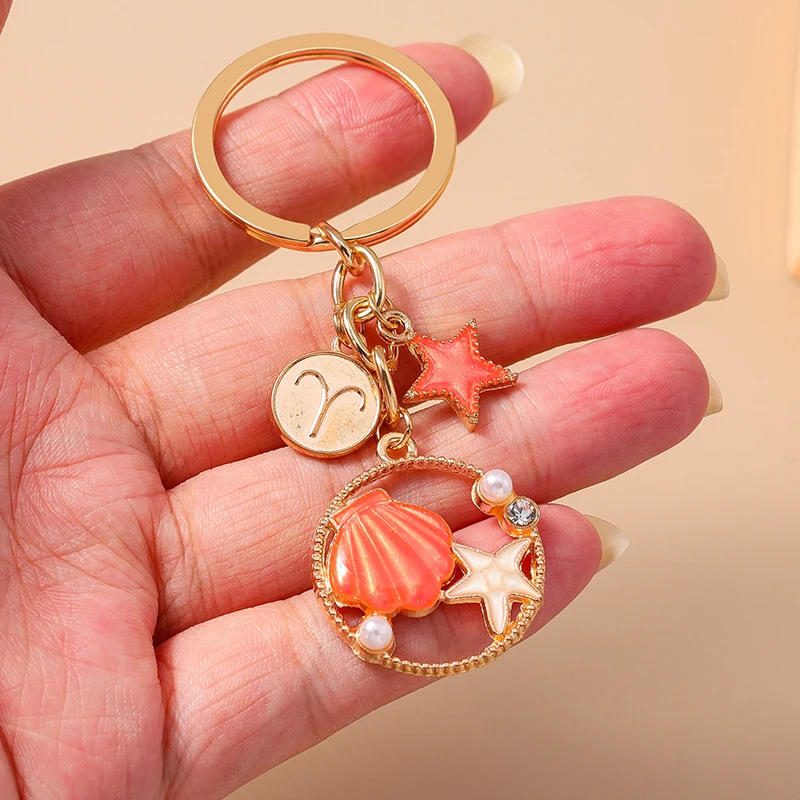 Niedlicher Sommer-Strand-Seestern-Muschel-Schlüsselanhänger für Autoschlüssel, Souvenir-Geschenke für Frauen und Männer, Handtaschen-Schlüsselringe, DIY-Schmuckdekoration – Detail 2