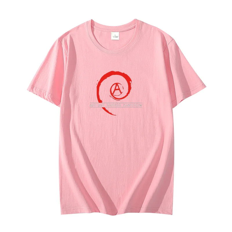 Summer T Shirt For Men Oversize t-shirts Apt Get Install Anarchism Graphic T Shirts Short Sleeve t-shirts Cotton O-neck T-shirt