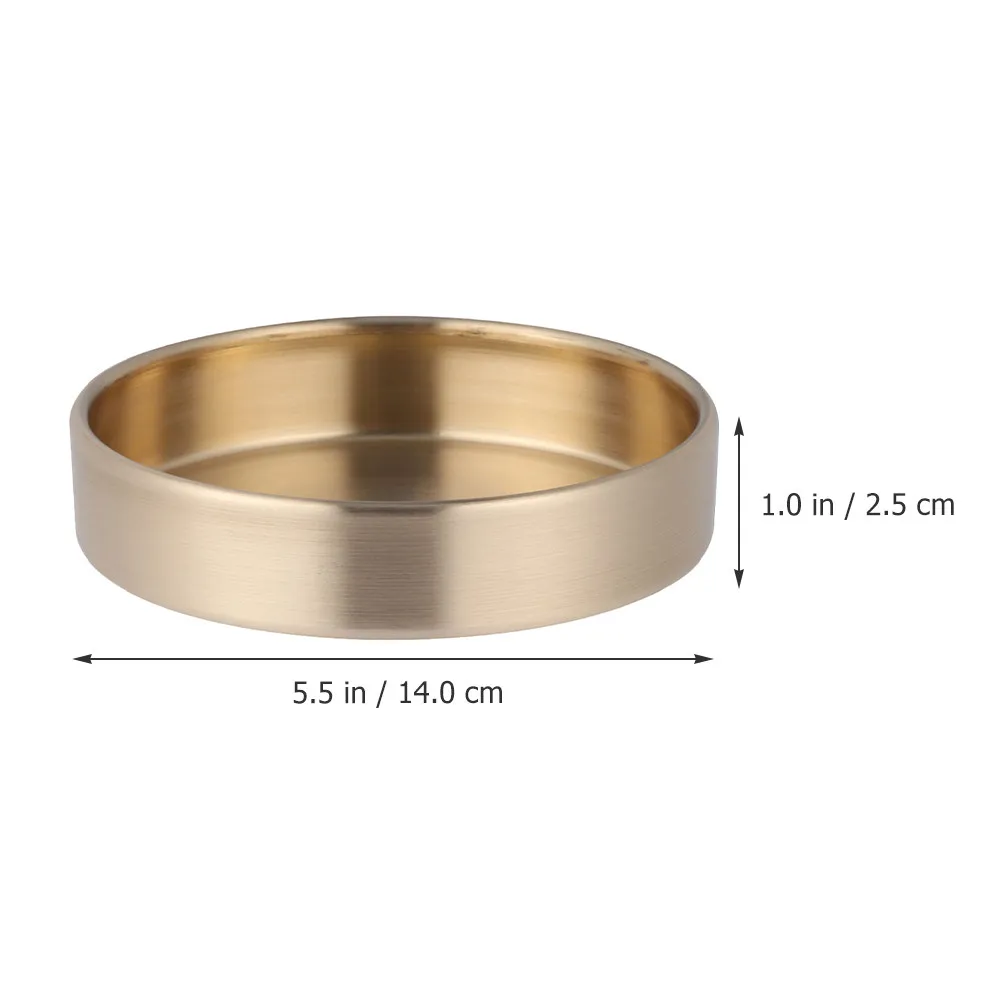 Brass Round Tray Smooth Edge Metal Storage Plate for Jewelry Sundries Holder Home Decor Accessory Multipurpose Design
