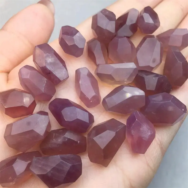 

5pcs Natural Purple Rose Quartz Stone Crystal Hand Carved Healing Gemstone Reiki Gemstone Craft Holiday Gift 14-23mm