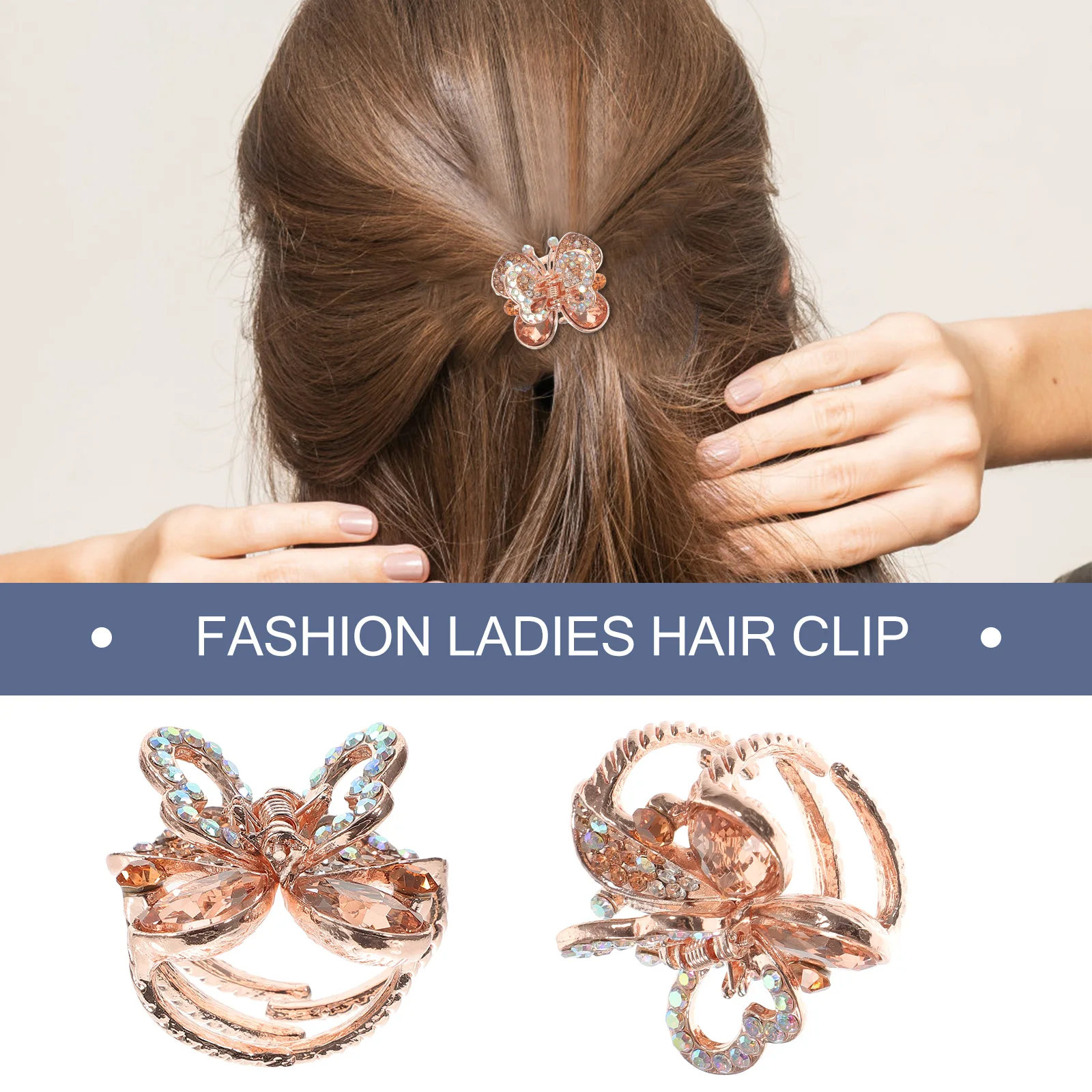 

Rhinestone Clips Glitter Butterfly Claw Accessories for Girls Shiny Mini Claw Kids Clips Holds Hair Firmly Long Lasting Not