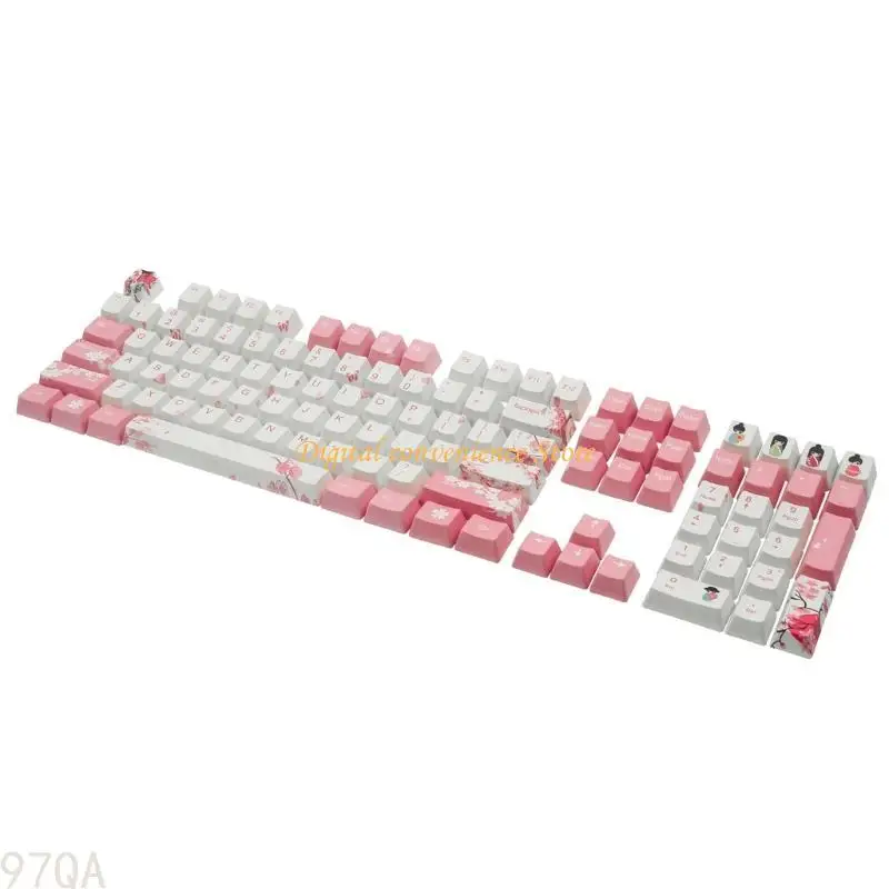 

97qa 108 клавиш Keycap Dye Сублимация OEM -профиль механический клавиш вишневый цвет keycap для серии RK61, серия Gans Alt61