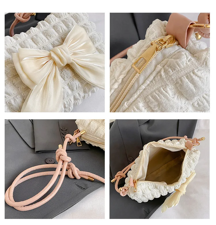 Fashion Women Shoulder Bag Lovely Bow Tote Handbags Casual Under Arm Bags Female Crossbody Bags Bowknot Purse Bag for Women