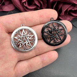5 Piece Crescent Pentagram Pendant Jewelry Making DIY Accessories Pagan Big Pentagram Witchcraft Gothic 35x35mm