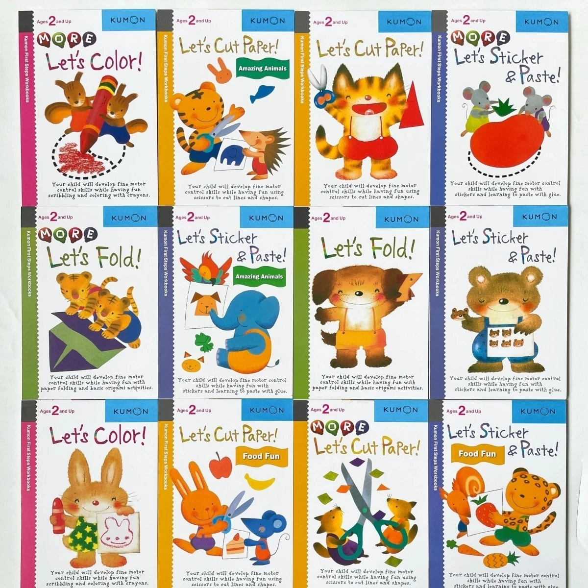 

Wen Shi Education 12 Books: Kumon Cutting, Folding, and Sticking - Brain-Boosting Puzzles for Developing a Genius Mind