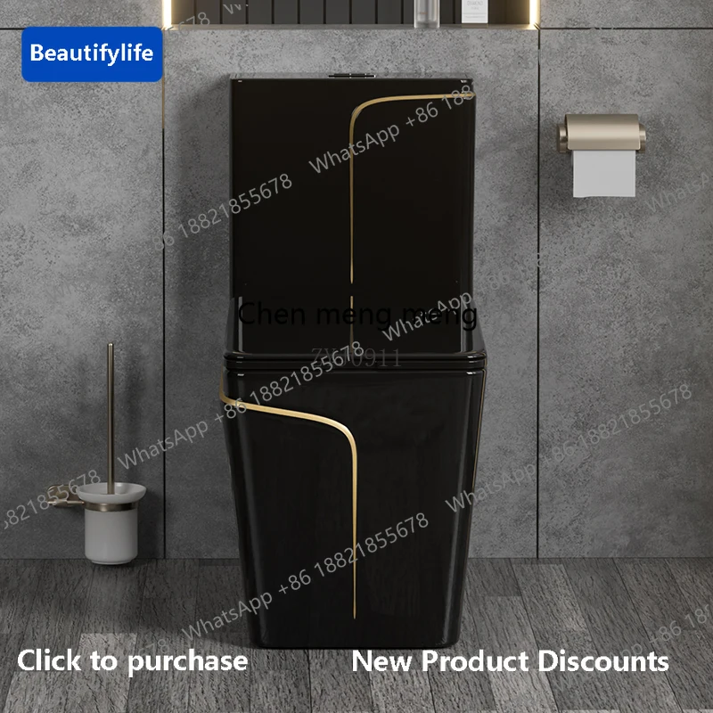 

Унитаз M183 черный, люкс, с сифонным смывом, для дома, с функцией дезодорации, серый, керамический, для малогабаритных квартир