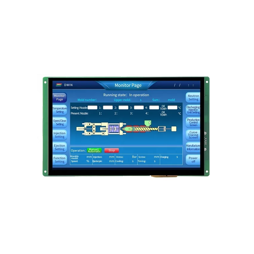 2026 DWIN 10.1 Inch 1280*800 Industrial Capacitive Touch Linux OS Qt Development TFT LCD Module Display with CAN RS232 RS422 Por