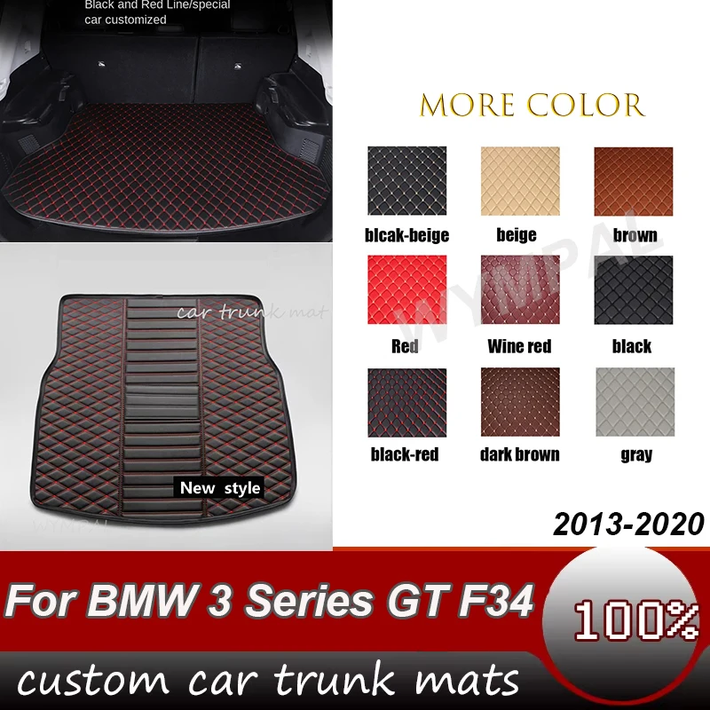 

Коврик в багажник автомобиля для BMW 3 серии GT F34 2013 2014 2015 2016 2017 2018 2019 2020 износостойкий нескользящий нижний дизайн из искусственной кожи
