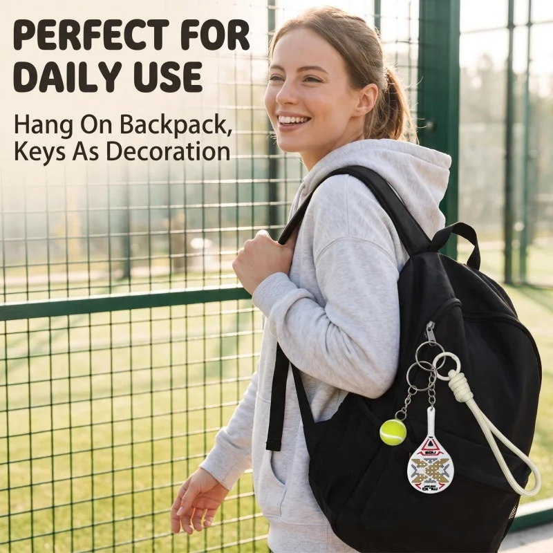 NOX Padel-Schläger-Schlüsselanhänger-Set, Padel-Zubehör, Mini-Paddle-Tennisball-Schlüsselring, Sportgeschenk für Padel-Fans – Detail 8