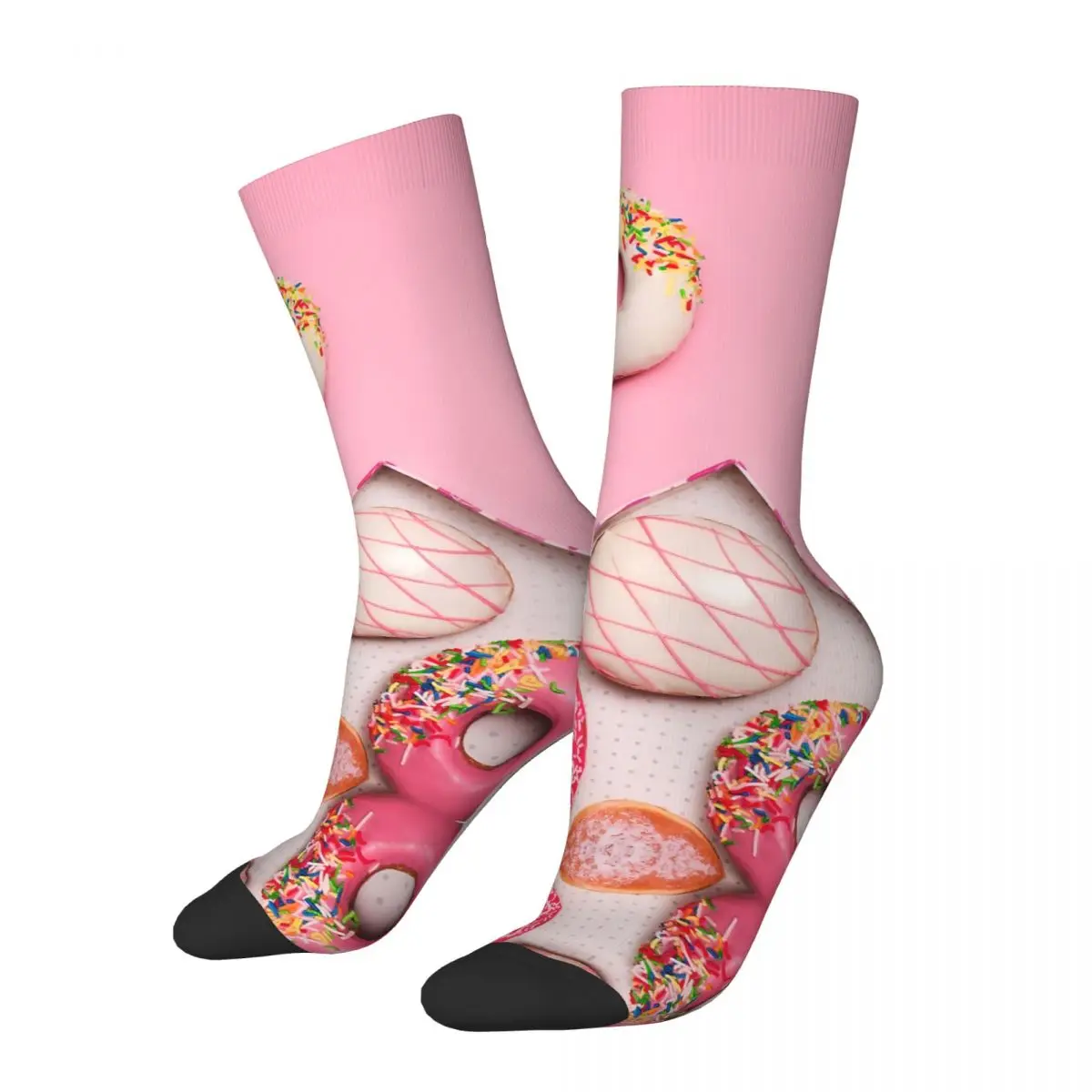 

Happy Men's Socks Pink Strawberry Retro Hip Hop Crew Sock Gift Pattern Printed