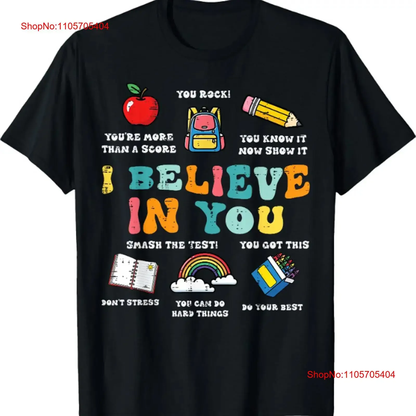 Testing Day I Believe in You State Test Teacher T Shirt long or short sleeves vintage Washed designer clothes Stretched graphic