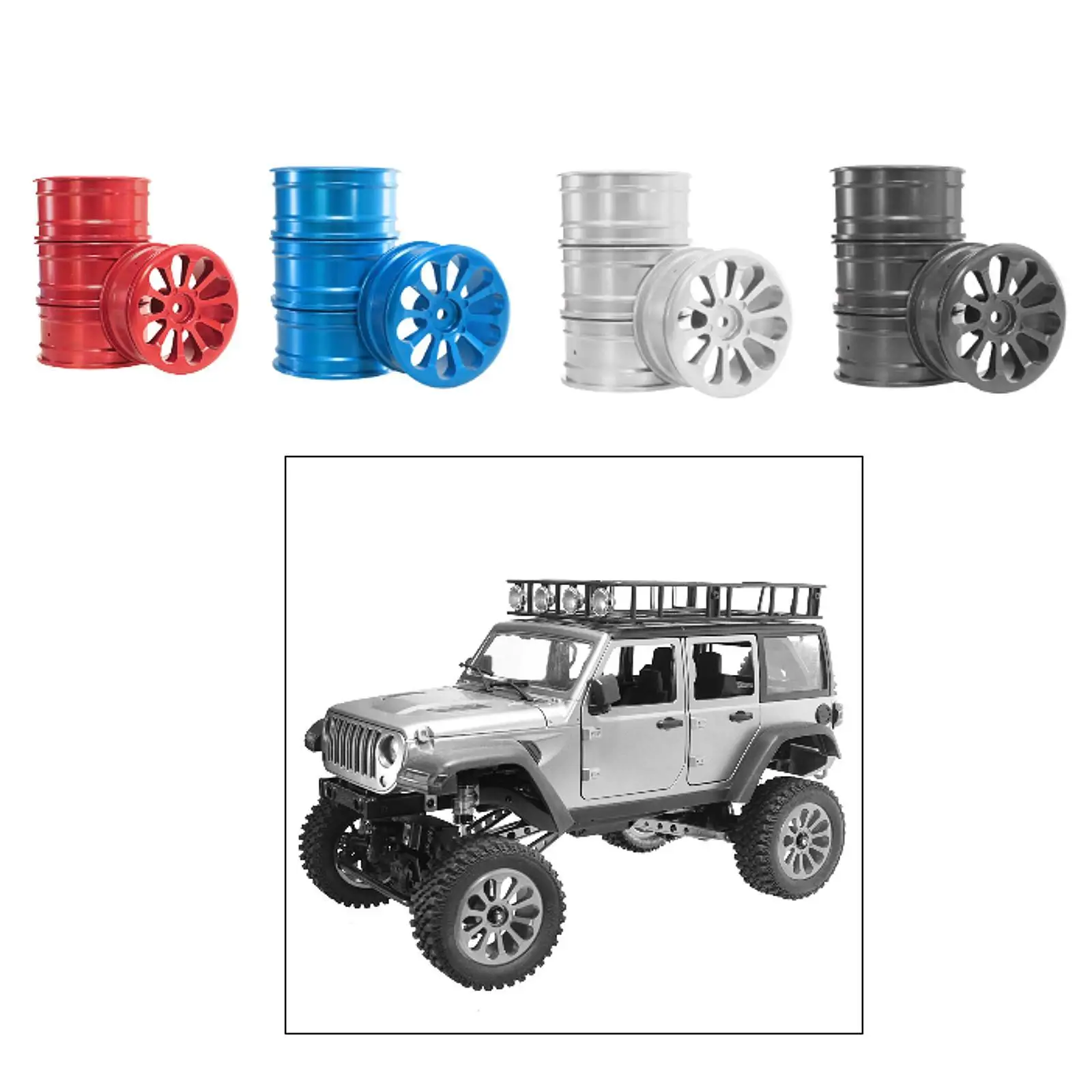 

1/:10 Scale Wheel Rim Heavy Duty Mini DIY Accs Replacement 51.5mm Easy Install Wheel Hubs Racing Wheels for 128 86S Car Model