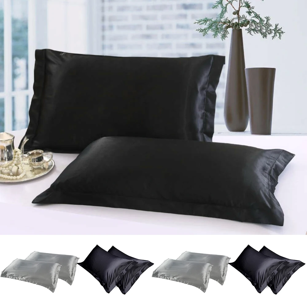 Pillowcase Silk Pillow Cover Silky Satin Beauty Pillow Case Comfortable Breathable Pillow Case Home Decor Wholesale Dropshipping