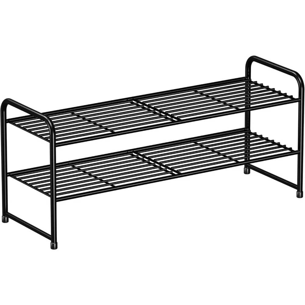 

2 Tier Shoe Rack, Closet Metal Shoe Rack Organizer Heavy Duty, Stores Up To 12-15 Pairs of Shoes, Easy Assembly, Shoe Cabinets