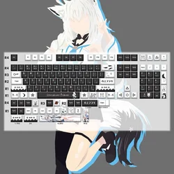 Shirakami Fubuki Key Cap Hololive Vtuber Key Cover PBT DYE Sublimation Cherry MX Cross Axis Switch Keycap Mechanical Keyboard