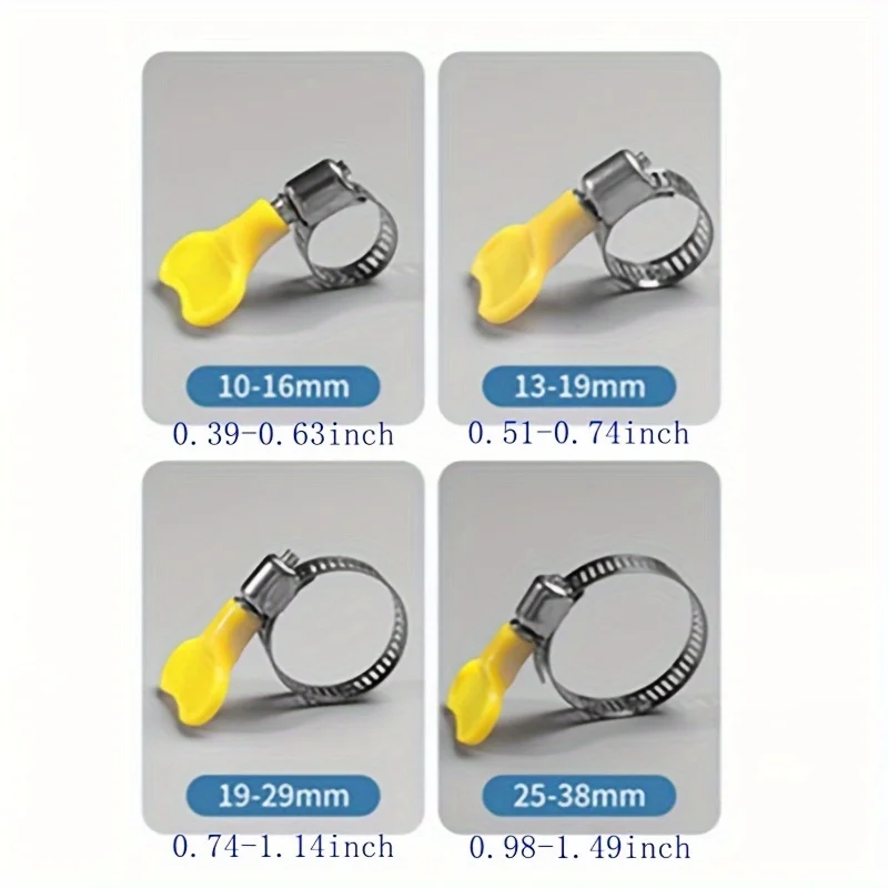 8pcs Durable Stainless Steel Pipe Clamp，Suitable for Pipeline and Automotive Engineering，Safety Adjustable，Fixture