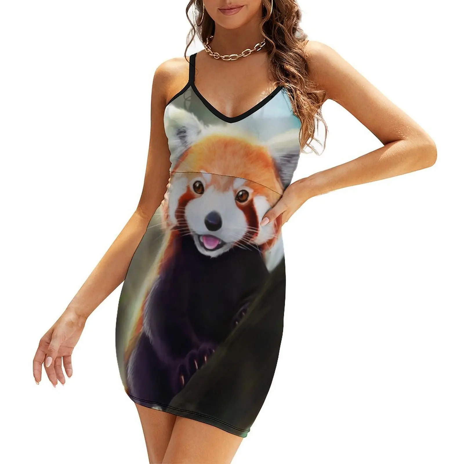 

Red Panda Sling Dress chic and elegant evening dress ladies dresses for women 2025 elegant guest wedding dress dresses for women