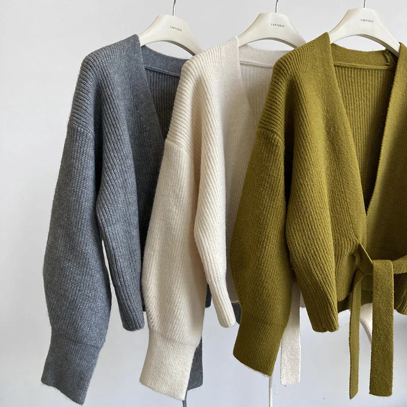 2025 Autumn and Winter Fashion New Women's Elegant Knitted Cardigan Series Waist Cardigan Wool Short Warm Coat