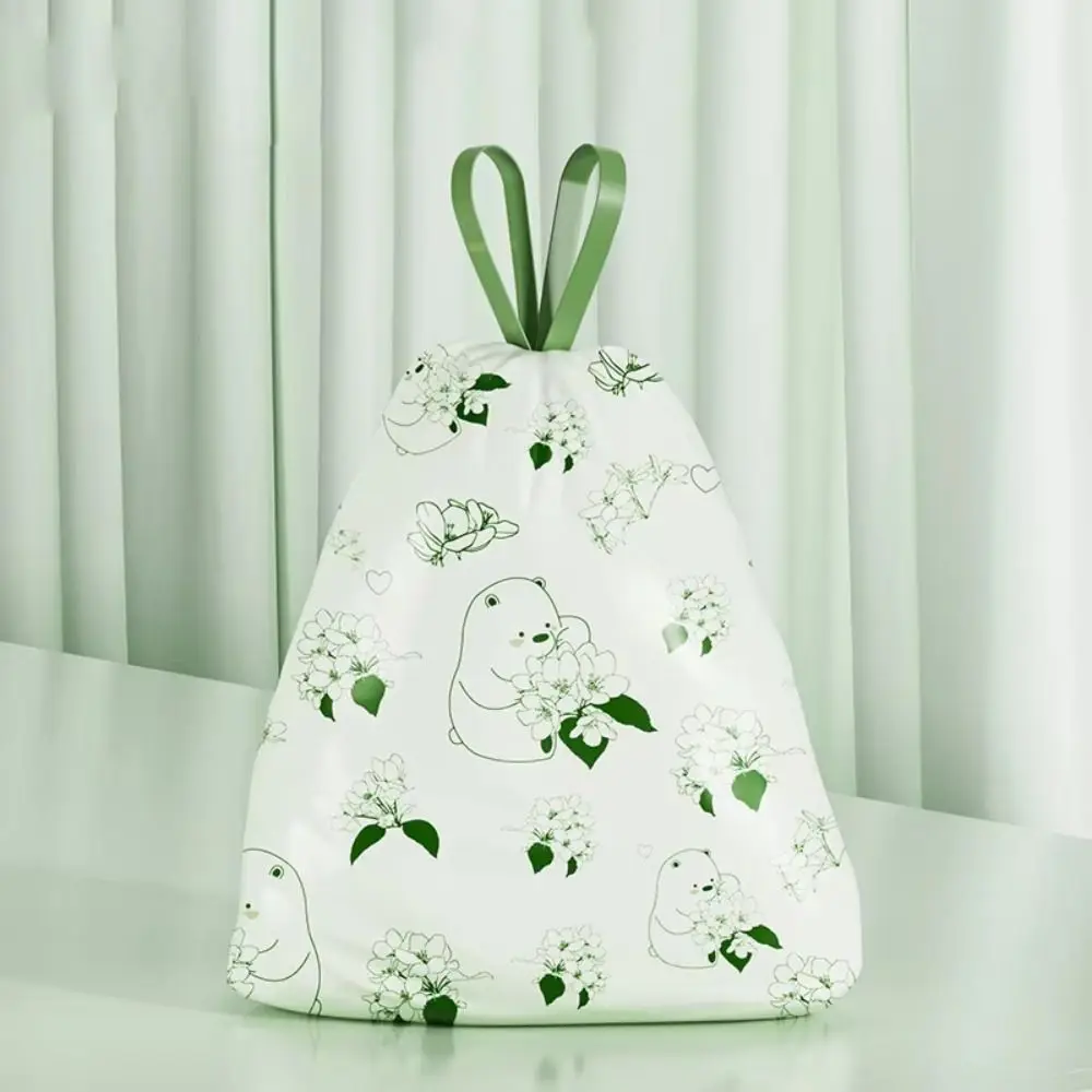 30/50/100pcs/rolls Not Easy To Break Drawstring Garbage Bag Thickened Material Plastic Thickened Trash Bag Portable Design