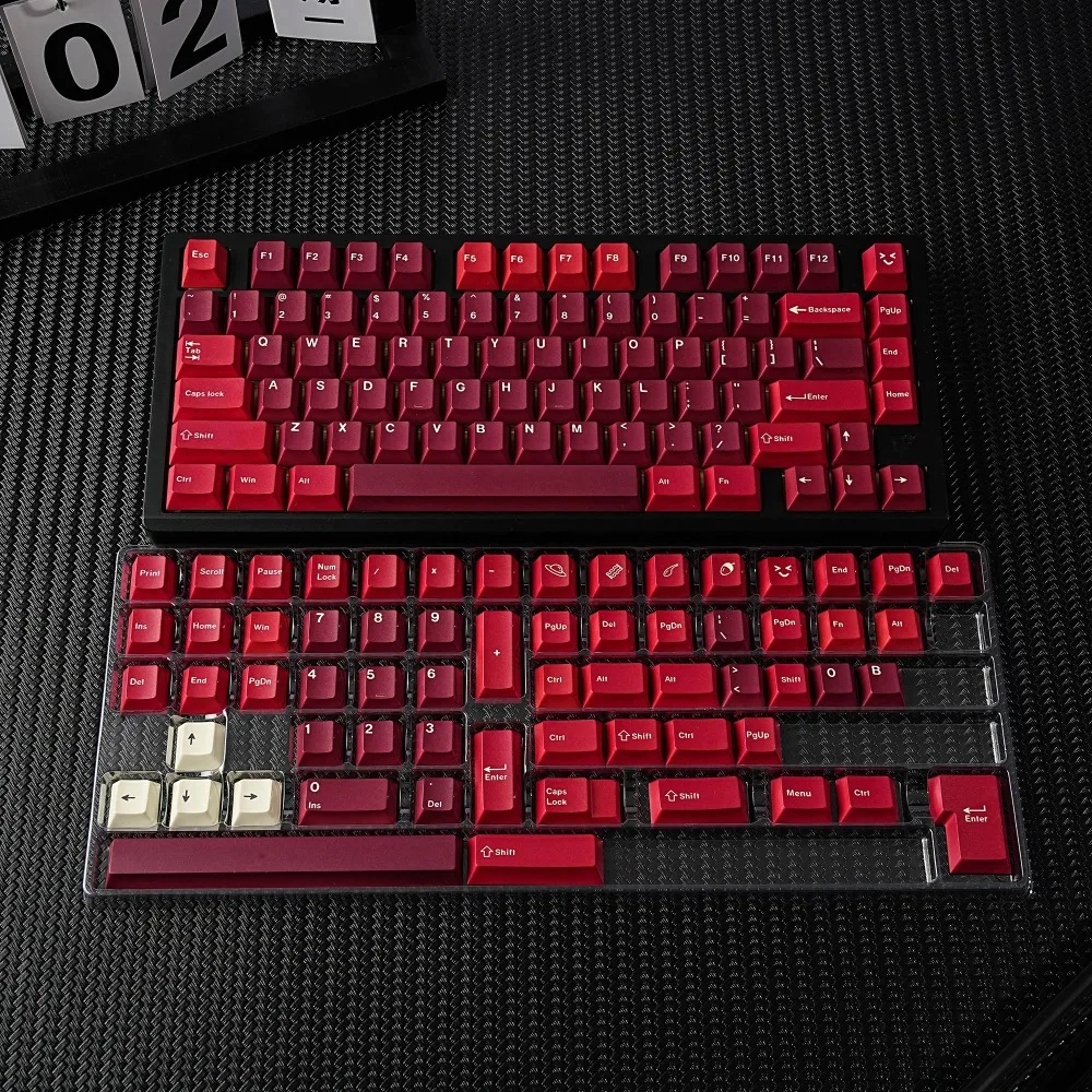GMK Jamon Keycaps Red Dye Sub German Korean Spanish Arabic French Russian Abnt-2 Big Set 143 Keys For Mechanical Keyboard