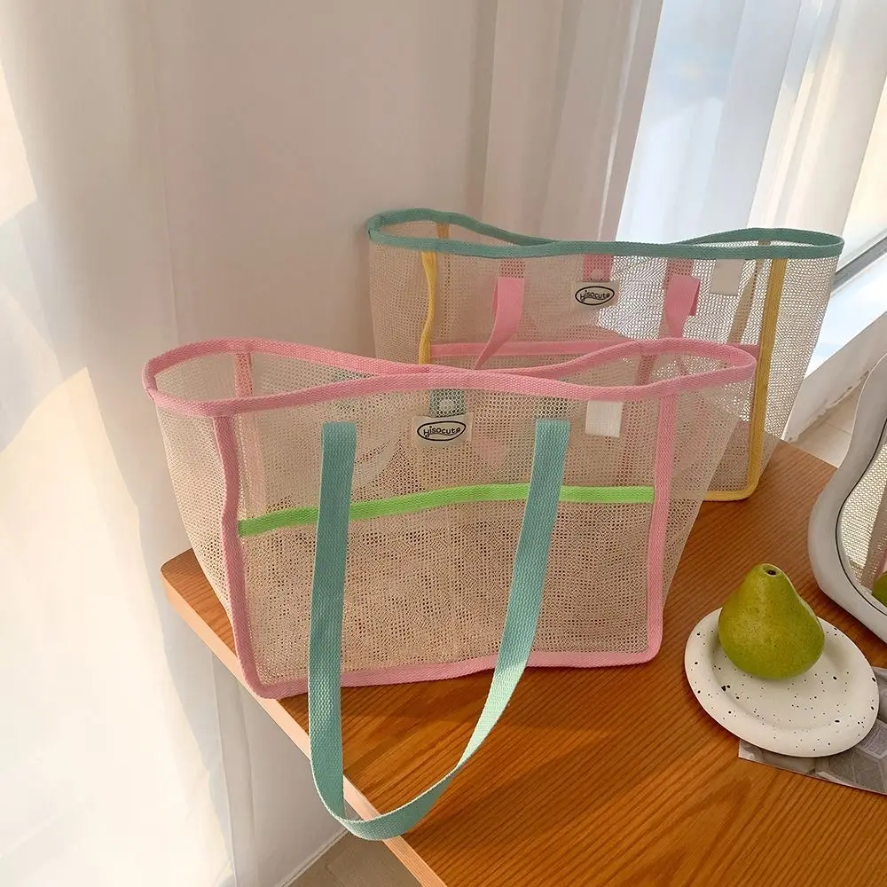 

Handbag Mesh Toiletry Bag Fresh Color Multi-pouch Clothes Storage Bag Wash Bag Large Capacity Hanging Shower Organizer Wash Bag