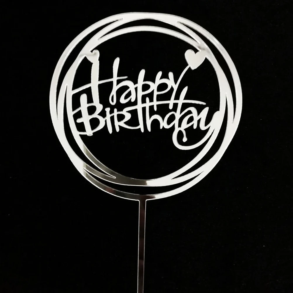 

3 Pcs Birthday Flag Cake Topper Cupcake Decorations Happy Birthday Party Supplies Acrylic Cake Decorations Safe Easy