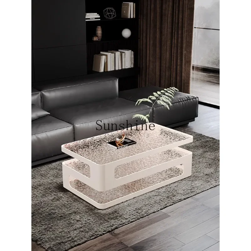 Rectangle coffee table tempered glass living room household simple modern coffee table