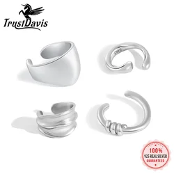 Olla Davis-Boucles d'oreilles à clip en argent regardé 925 pour femme, manchette d'oreille cool, bijoux de fête pour fille, DS3931