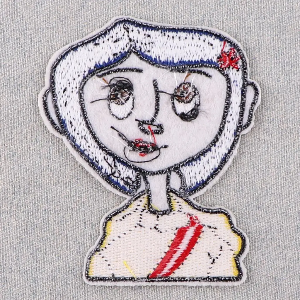 AD2797 Horror Movie Coraline Embroidered Patches for Clothing Patches DIY Iron on Patches Halloween Patch Sew Applique Sticker