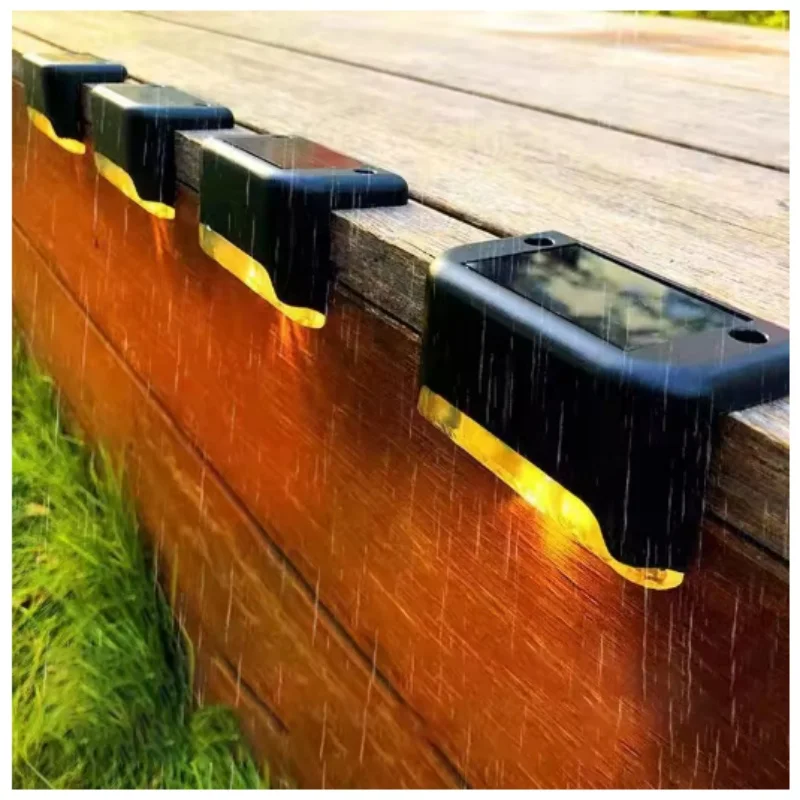 

Outdoor 4PCS Solar LED Wall Light for Deck Step Railing Patio Stair Yard Garden Flower Bed Holiday Decoration Solar Deck Light