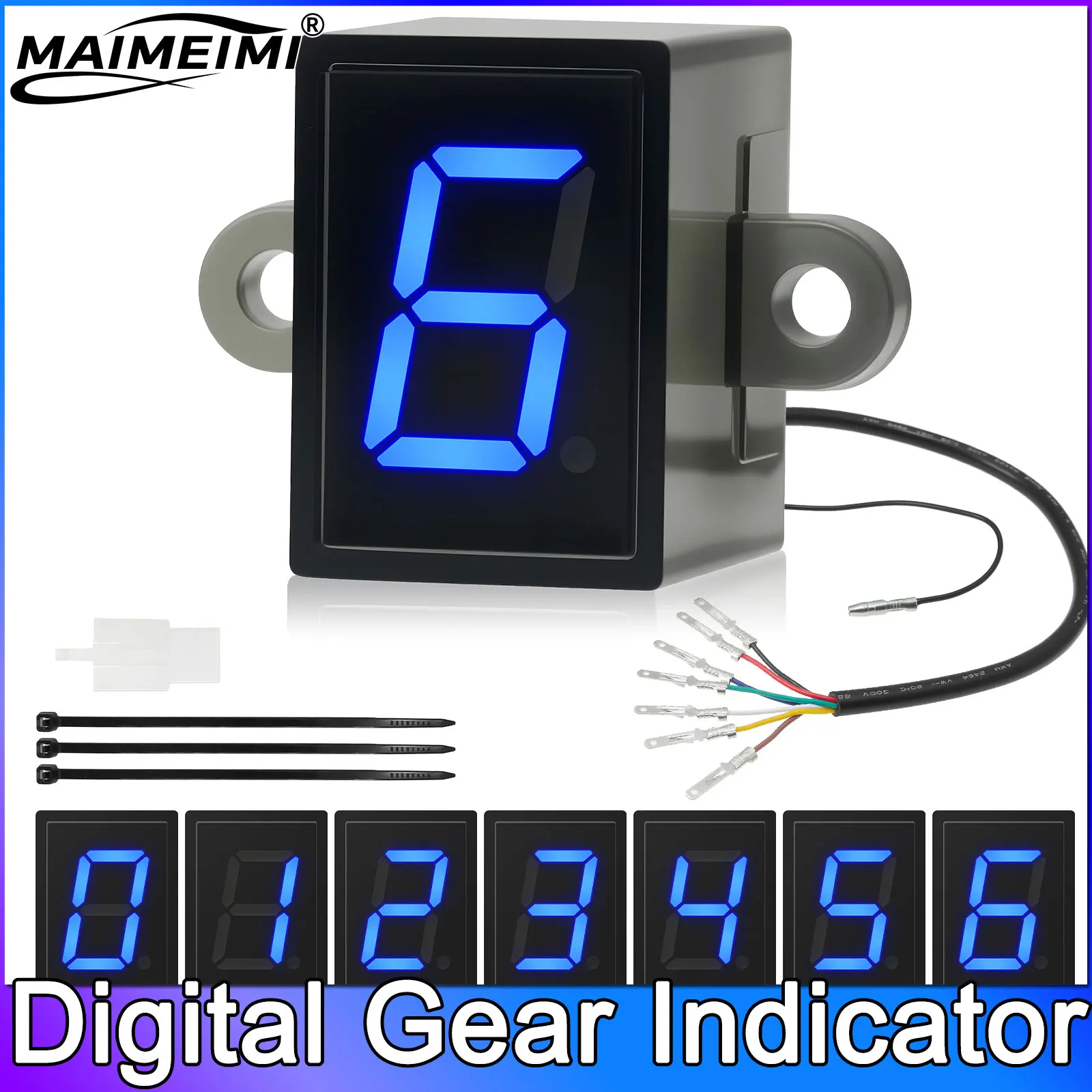 Indicador de marcha Digital Universal, 6 velocidades, indicador de marcha Digital para motocicleta, pantalla LED, palanca de cambios, engranaje magnético