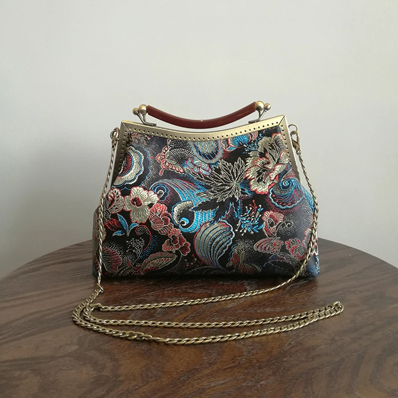 

NEW Lock Shell Bags Vintage Chain Strap Fringe Top Handle Bag Mother Gift Bags Women's Handbags Purses