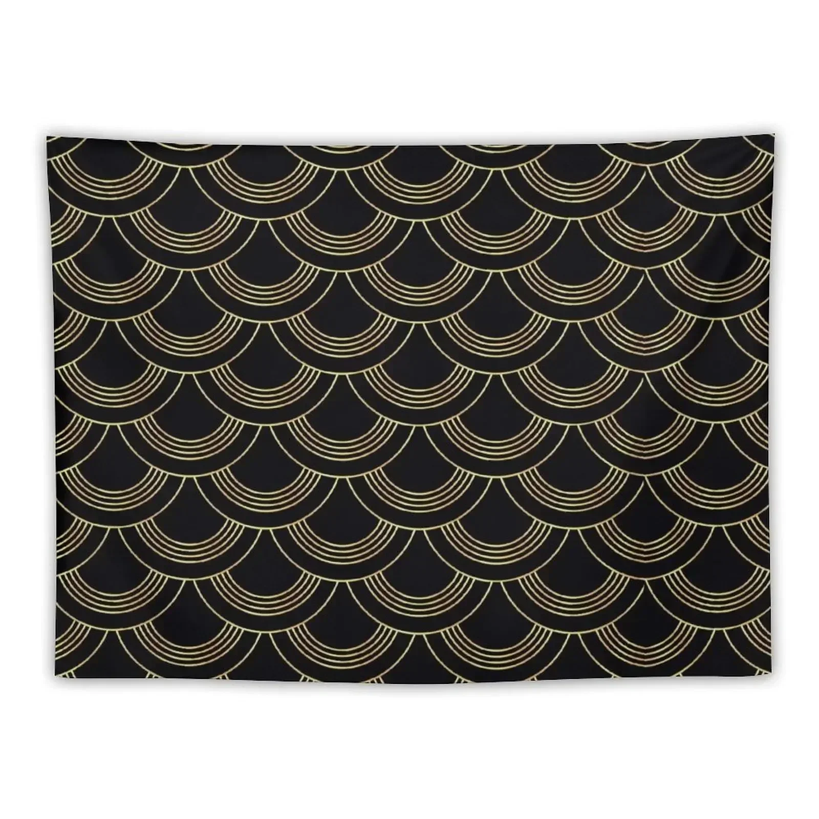 

Art deco,gold,black,chic,elegant,1020's,great the Gatsby,pattern,retro,vintage, beautiful,fan,shaped,decor,decorative,c Tapestry