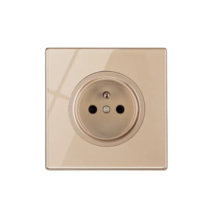 Gold Glass 1/2/3/4gang1 2 Way Stair Wall Light Switch USB Wall Socket British Light Switch with Power Socket